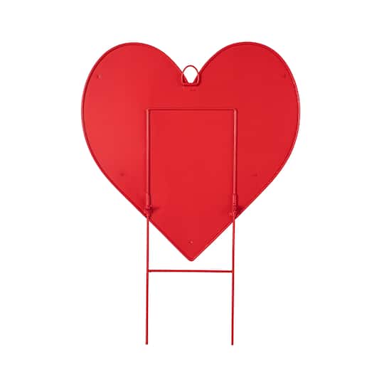 Glitzhome® 24" Metal Happy Valentine's Day Heart Yard Stake